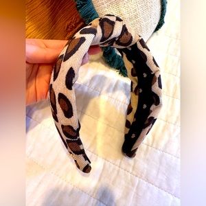 Lele Sadoughi leopard corduroy headband